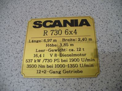Namensschild für Modellständer oder Diorama - SCANIA R730 6x4