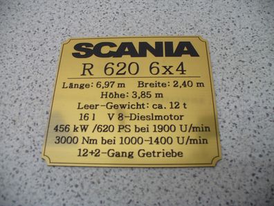 Namensschild für Modellständer oder Diorama - SCANIA R620 6x4
