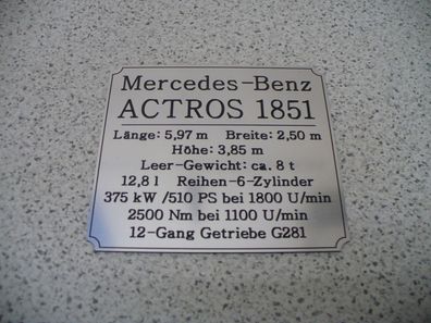 Namensschild für Modellständer oder Diorama - ACTROS 1851 oder ACTROS 3348