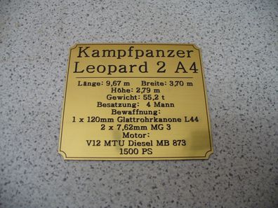 Namensschild für Modellständer oder Diorama - Leopard 2 A4