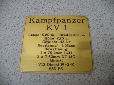 Namensschild für Modellständer oder Diorama - KV1