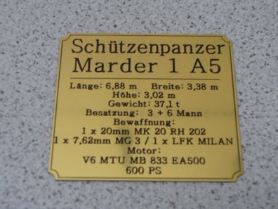 Namensschild für Modellständer oder Diorama - Marder 1 A5