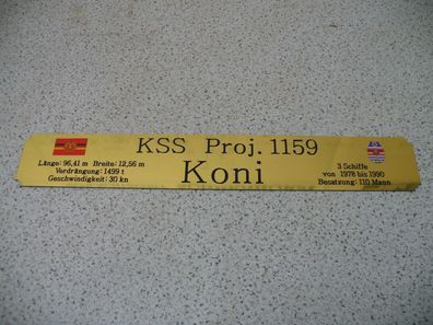 Namensschild für Modellständer mit Daten - KSS Koni