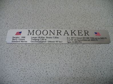 Namensschild für Modellständer mit Daten - Moonraker