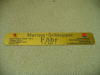 Namensschild für Modellständer mit Daten - Marine-Schlepper Föhr Y821