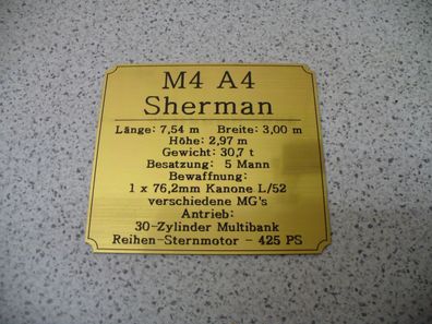 Namensschild für Modellständer oder Diorama - M4 A4 Sherman