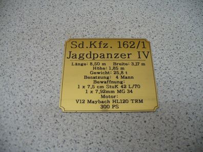 Namensschild für Modellständer oder Diorama - Jagdpanzer IV