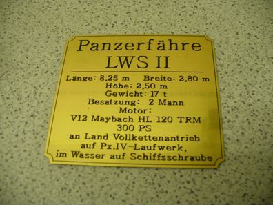Namensschild für Modellständer oder Diorama - Panzerfähre LWS II