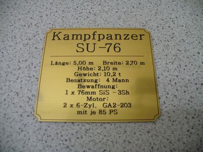 Namensschild für Modellständer oder Diorama - SU 76