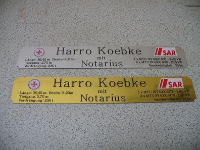 Namensschild für Modellständer mit Daten - Harro Koebke