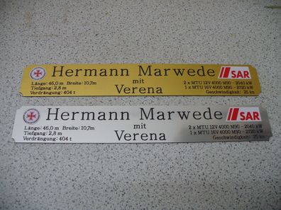 Namensschild für Modellständer mit Daten - Hermann Marwede