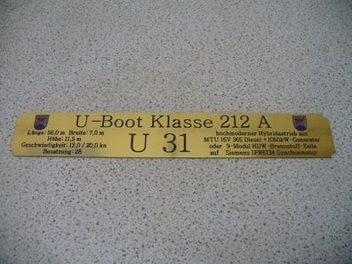 Namensschild für Modellständer mit Daten - Klasse 212A U31
