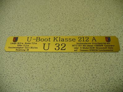 Namensschild für Modellständer mit Daten - Klasse 212A U32