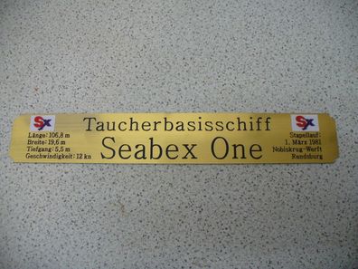 Namensschild für Modellständer mit Daten - Seabex One
