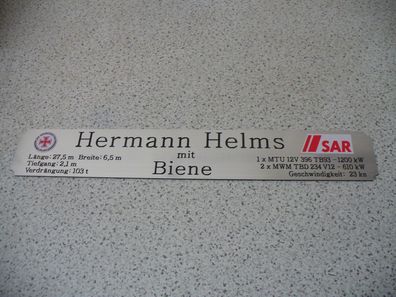 Namensschild für Modellständer mit Daten - Hermann Helms