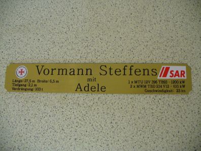 Namensschild für Modellständer mit Daten - Vormann Steffens