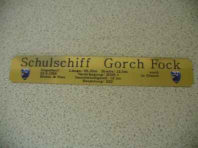Namensschild für Modellständer mit Daten - Gorch Fock