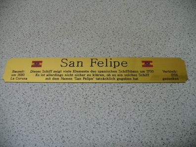 Namensschild für Modellständer mit Daten - San Felipe