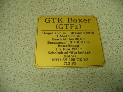 Namensschild für Modellständer oder Diorama - GTK Boxer