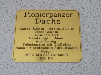 Namensschild für Modellständer oder Diorama - Pionierpanzer Dachs