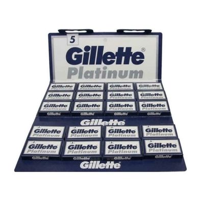 100 Gillette Platinum Rasierklingen für Rasierhobel Klingenmesser OVP