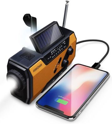 Tragbares Radio 2000mAh (Modell- A1) Solar/ Handkurbel/ Batteriebetrieben Notfall