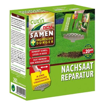 Cuxin DCM Nachsaat Reparatur Rasensamen + organischer Dünger 260 g