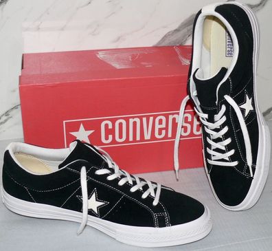 Converse 158639C ONE STAR OX Rau UP Leder Schuhe Sneaker Boots 46,5 Black White