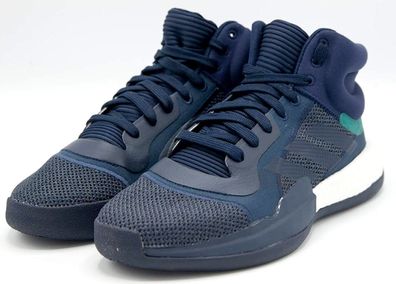 Adidas D96944 Marquee Boost Sport Basketball Schuhe Boots 55 2/3 Navy Weiß