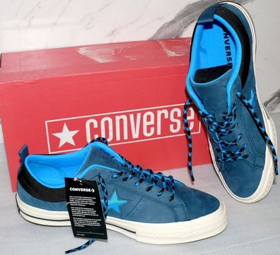 Converse 162543C ONE STAR OX Echt Leder Schuhe Sneaker Boots 42,5 Blue Fir Hero