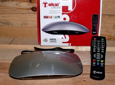 DVB-T Kabel Receiver Tokai LTN219 Mini Camping TV Tuner FB Scart Silber