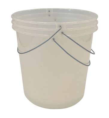 3xHaushaltseimer 10 Liter rund transparent mit Metallbügel Putzeimer Wassereimer