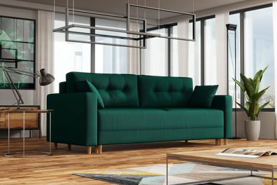 FURNIX Sofa FOXIN Couch ausziehbar mit Bettkasten Schlafsofa KR19