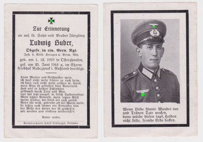 04881 Sterbebild WK2 Obgfr. Grenadier Regiment Ehrenfriedhof Radczynsk 1944