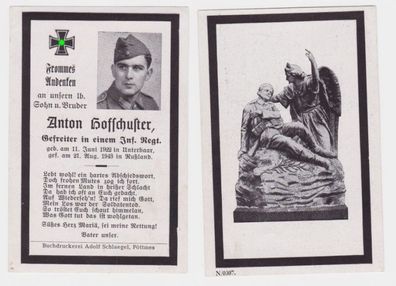 97476 Sterbebild WK2 Gefreiter Infanterie Regiment gefallen in Russland 1943