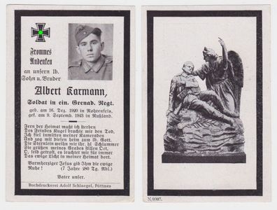 900661 Sterbebild WK2 Soldat Grenadier Regiment gefallen in Russland 1943