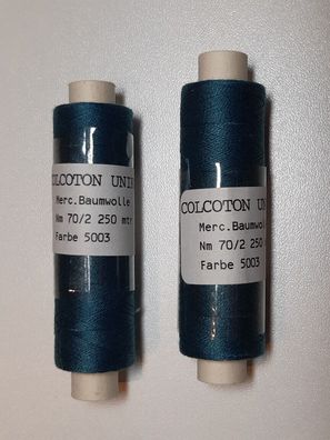 2 x Colcoton Unikat Baumwolle Nm70/2, mercerisiert, Minispulen à 250 m, Fb 5003