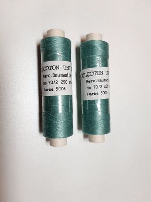 2 x Colcoton Unikat Baumwolle Nm70/2, mercerisiert, Minispulen à 250 m, Fb 5005