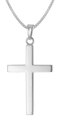 trendor Schmuck Herren-Halskette mit Kreuz-Anhänger 28 mm Silber 925 41228