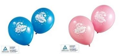 Luftballon "It´s a boy" oder "It´s a girl" - 5 Stück - Farbe: hellblau oder rosa