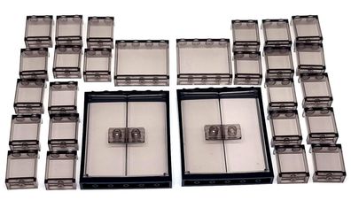 LEGO Großes Fenster mit Türen Set transparent rauch Glas
