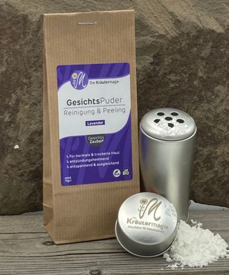 GesichtswaschPuder-Peeling Lavendel - entspannend ausgleichend, vegan 75 g