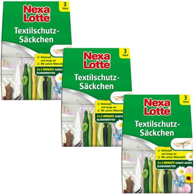 3 x NEXA LOTTE® Textilschutz Säckchen, 3 Stück