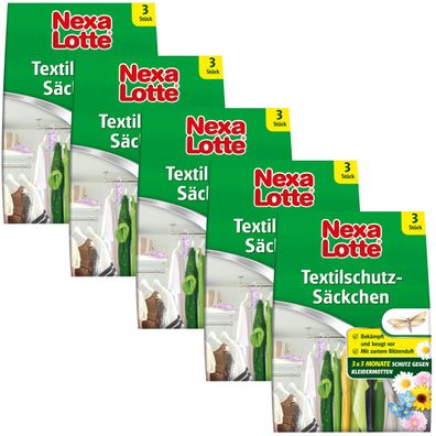 5 x NEXA LOTTE® Textilschutz Säckchen, 3 Stück