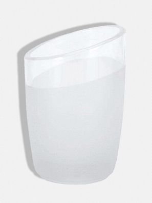 Level Frosty Weiß/ Satiniert Glas Zahnputzbecher/ Zahnbecher. Halbtransparent
