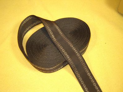 Ripsband Herrenhut Hutband seidig hochwertig dunkelbraun m Muster 3cm breit RB87