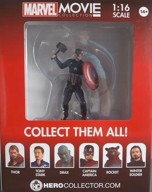 MARVEL MOVIE Collection #108 Captain America Figurine (Avengers: Endgame) Box Display