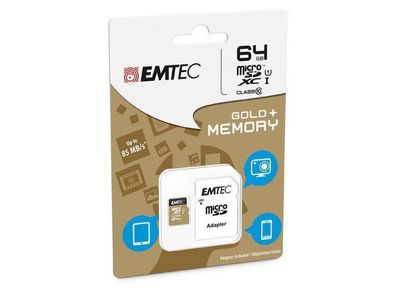 Flash SecureDigitalCard (SD) 64GB * EMTEC* microSDHC Class10 UHS-I 85mb/ s