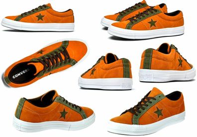 Converse 161617C ONE STAR OX Suede Leder Schuhe Sneaker 41,5 - 50 Bold Mandarine