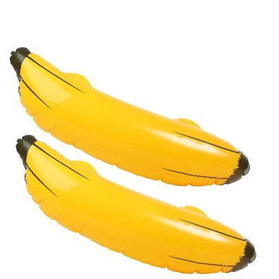 2 x Banane aufblasbar 67 cm Obst Deko Strand Party Fasching Karneval